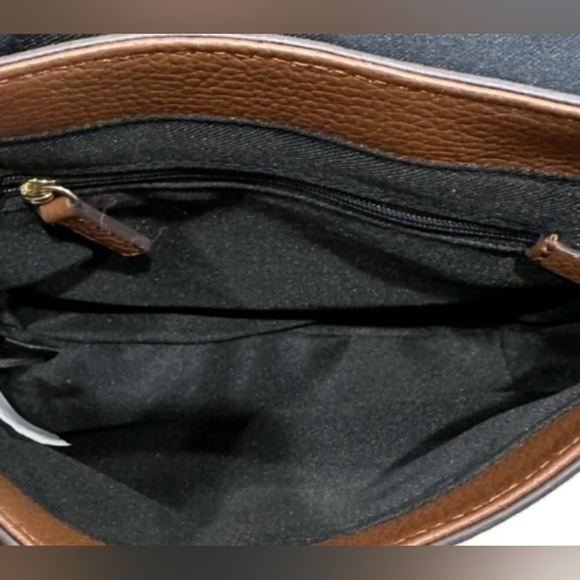 Vince Camuto Brown Cognac Leather Crossbody Handbag - Picture 6 of 8